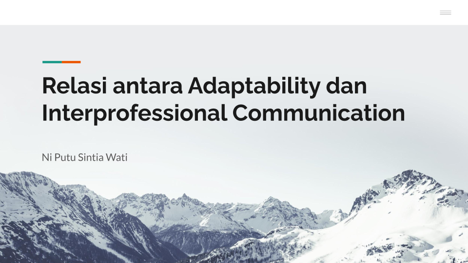 Relasi antara Adaptability dan Interprofessional Communication